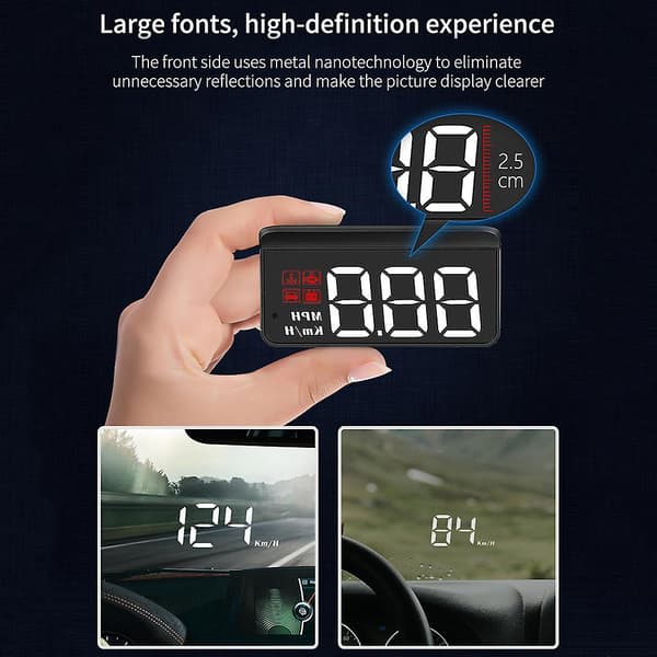M3 Auto Obd2 Gps Head-up Display Elektronikk Hud Projektor Digital Hastighetsmåler