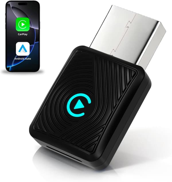 Mini trådløs CarPlay-adapter, grå, til Android-brug, sølvgrå, kompakt trådløs AutoPlay-adapter til Android Auto, hurtig automatisk forbindelse