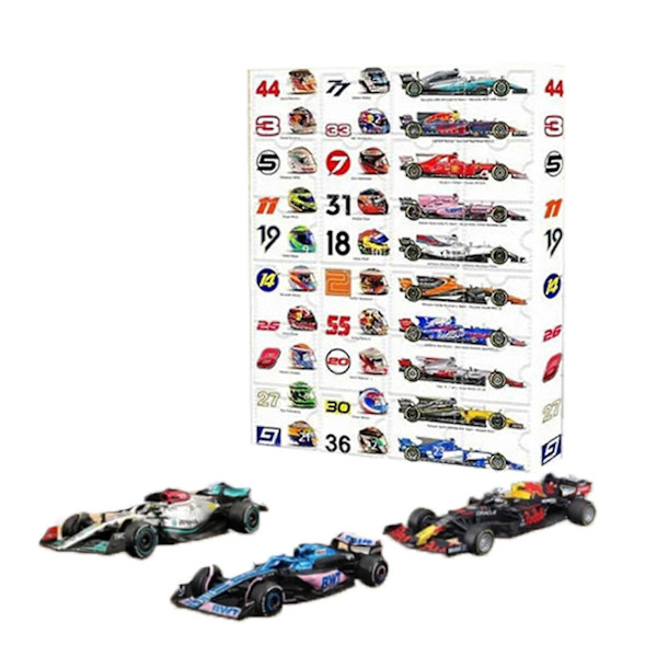 Adventskalender Jul Formel 1 Bilmodel 24 Dage Nedtælling Barnlegetøj Sjov Julegave Blind Box
