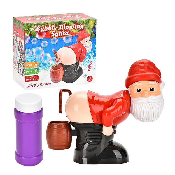 Automatisk jultomte pruttande bubbelmaskin bärbar utomhusfest leksak blåsare leksaker för julklappar leksaker
