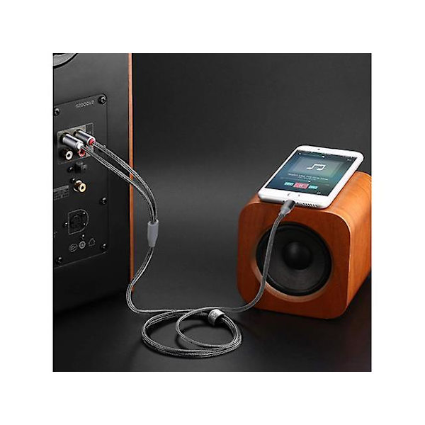 Lightning til RCA Kabel Audio Aux Adapter, Stereo Y Splitter Adapter til Udvalgte iPhone, iPad og iPod Modeller til Forstærker, Bil, Hjemmekino, Sp