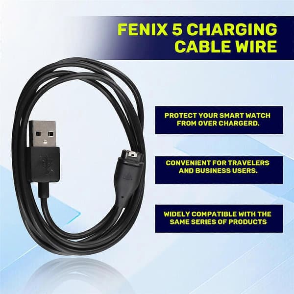 Erstatning USB Data Synkroniserings Ladekabel Ledning for Garmin Fenix 5/5S/5X/Forerunner 935/Quatix 5/Quati