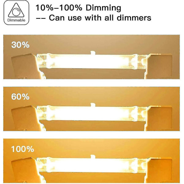 Sæt af 5 R7s Halogen Pærer 78mm 80w 230v, R7s Halogen Stang 78mm, R7s Halogen Pære Dæmpbar Halogen Stang Lampe