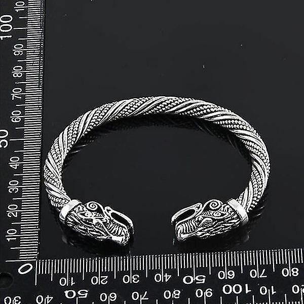 Herrar Varg Huvud Armband Viking Smycken Modeaccessoarer Guld/silverbelagd Viking Armband Herr Armband Manschett Armband