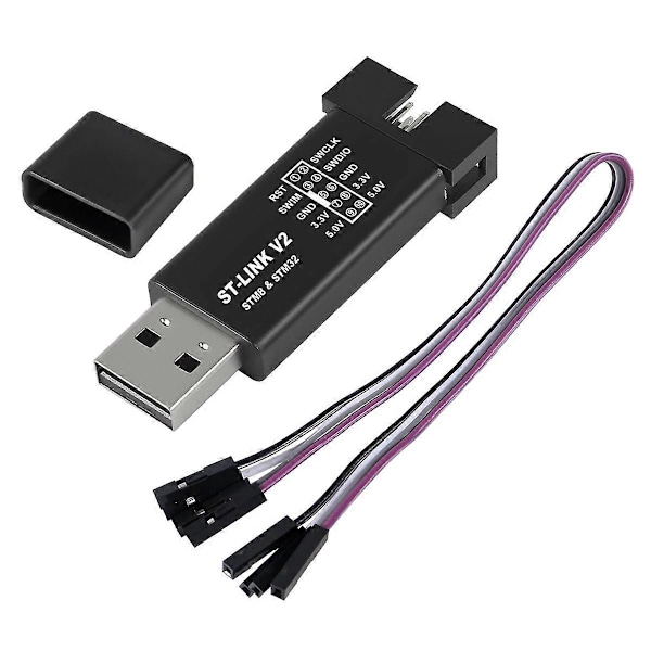 ST-Link V2 Mini STM8 STM32 Simulator Nedladdningsprogrammerare Programmering med Skydd DuPont Kabel ST Link