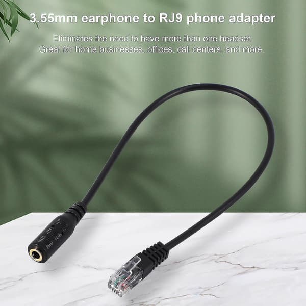 3,5 mm stik til RJ9 til headset til kontortelefonadapterkabel