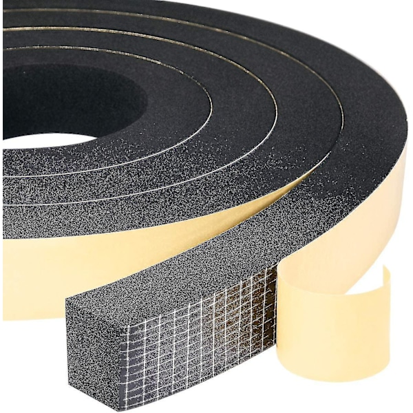 Skumtätningsremsa 2 Rullar 25mm(b) X20mm(h) X2m(l) Tätning Väderbeständig Stötdämpande Anticollision Möbel