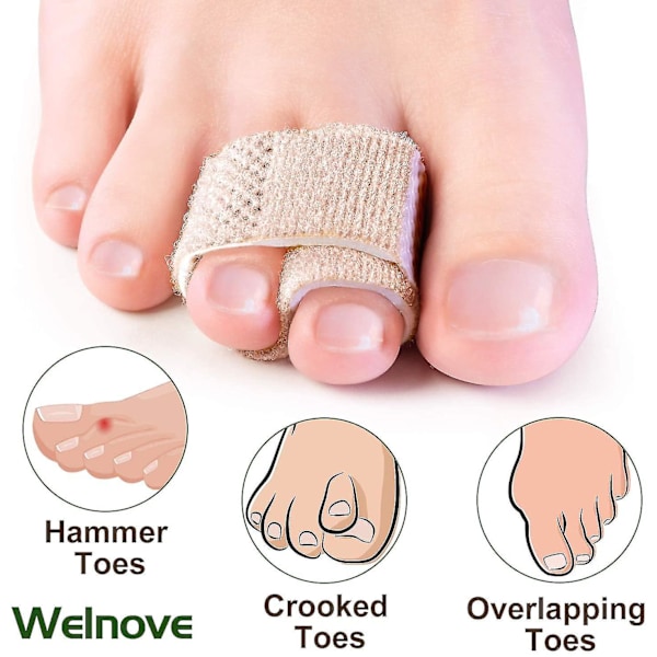 6-pak med Hammer Toe Rettere for å rette ut Hammertær, Brutte Tær, Skjeve Tær og Overlappende Tær