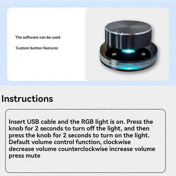 USB Volymkontroll Dator USB Volym Justerbar Kontroller Stöd Kortkommandon Anpassningsbar m