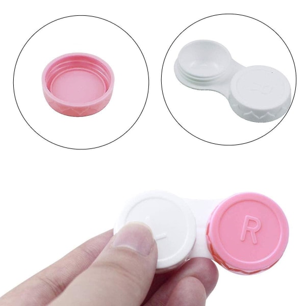 25-pack kontaktlinsfodral Portabel kontaktlinsbehållare Kontaktlins case med L och R-lock, 5 färger