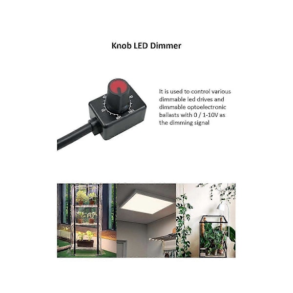 DC 0/1-10V Knapp LED-dimmer, Lågspännings Passiv Dimmer PWM-reglering för 0-10V eller 1-10V Dimbara Elektriska