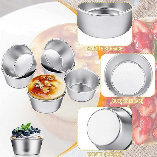 20 Stykker Individuelle Forme Buddingforme Kopper Mini Chokolade Smeltede Pander Non-Stick Cupcake Kage Cookie Buddingform