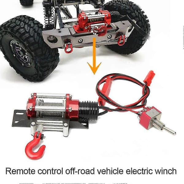 Blå Elektrisk Vinsch Fjärrstyrd Bandvagn Med Repkrok
