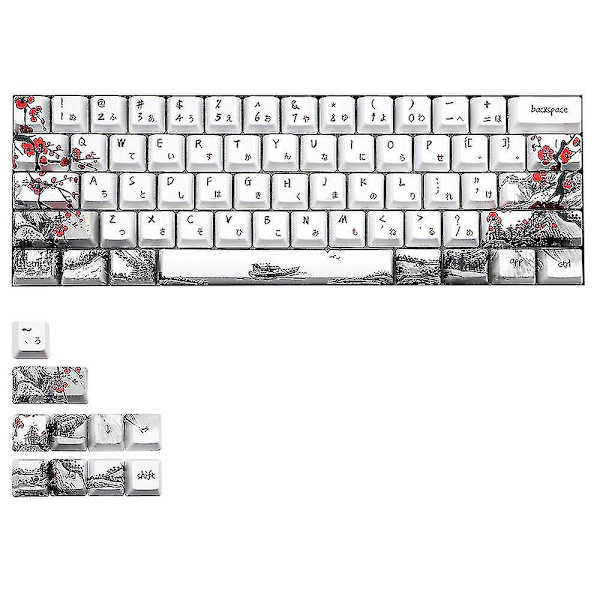 Nyhet Allover Dye Subbed 71-Tast Keycap for Gh60 Rk61 Alt61 Gk61 Gk64 Dz60 Keycaps,jp