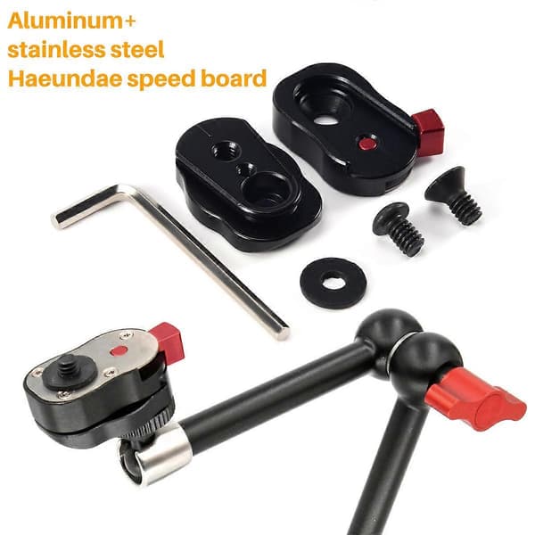 Professionelt 1/4 tommer Mini Quick Release Plate System til ethvert stativ, Leddelt armbeslag med op til 4