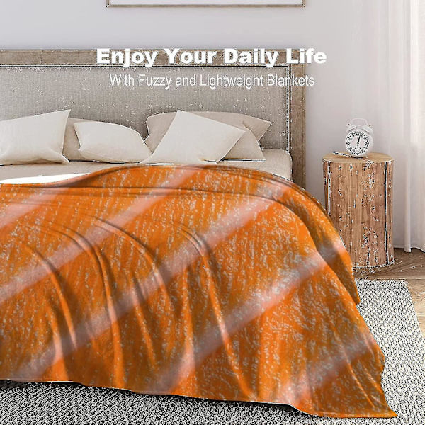 3D Sjove Realistiske Mad Laks Sushi Flannel Fleece Kasttæpper 100cm*70cm Bløde Hyggelige Fluffy Vinter Efterårstæppe Hyggelig Blød Fuzzy Plush Hjem Decor Fo