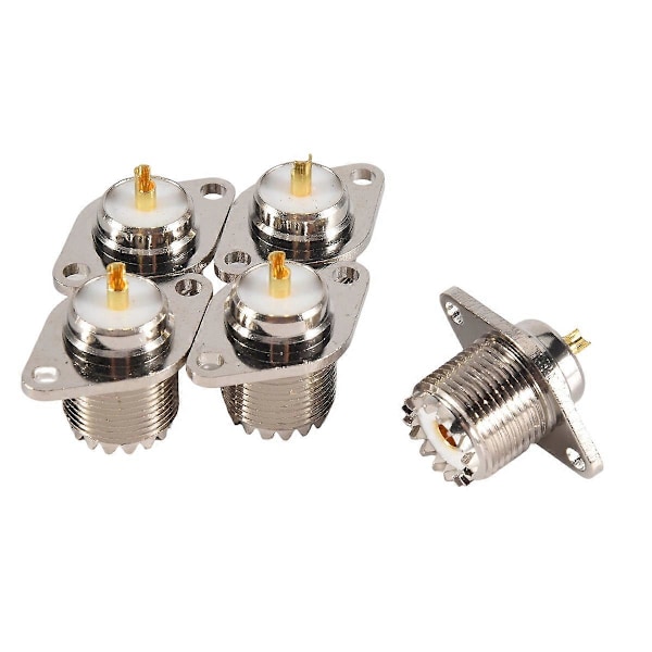 5 KPL UHF SO239 Naaras 2 Reikäinen Naarasliitin Rombinmuotoisella Laipalla Juotos Paneeli RF-liitin Pistorasia Fe