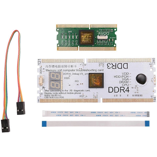 Laptop/Desktop Bundkort Hukommelsesslot DDR3/DDR4 Diagnostisk Analysator Testkort Notebook til DDR3/4 R