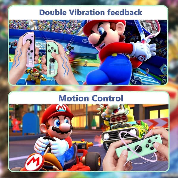 Handkontroll för Nintendo Switch, Trådlös Switch-handkontroll Ersättning för Switch/Lite/OLED, med Väckning/Skärmdump/Dubbel Vibration/Rörelse