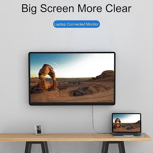 USB-C til DVI Kabeladapter USB 3.1 Type-C til DVI Han 4K Kompatibel til Air 3.1 til DVI Adapterkabel