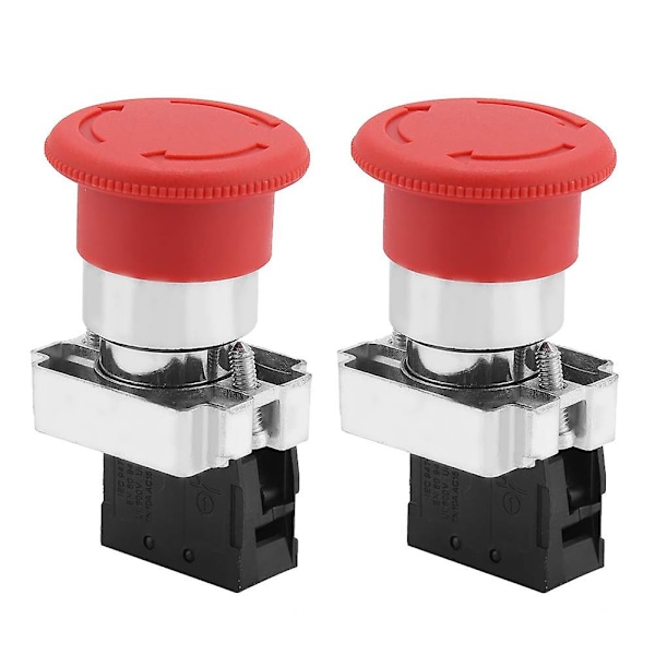 2-pack Nödknapp Röd Panel Nödknapp 22MM