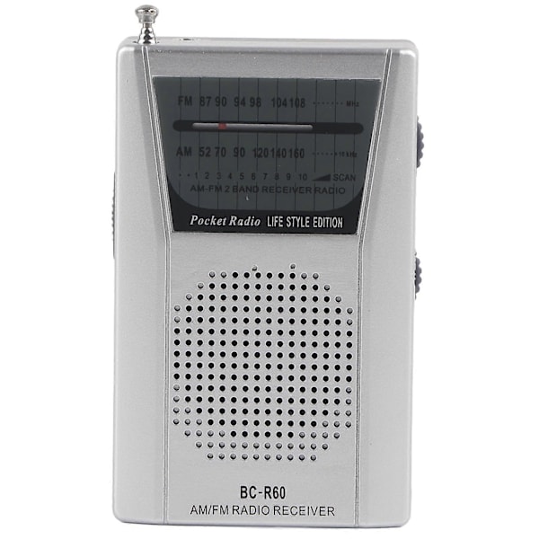 Bärbar AM FM Transistorradio 5W Högtalare Batteridriven Fickradio för Resor Nödläge Hem