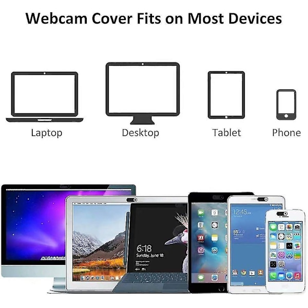 Webkameran Peite, Kameran Peiteliuku, 6 Kpl Ultra Ohut Kannettavan Tietokoneen Kameran Peiteliuku (musta)