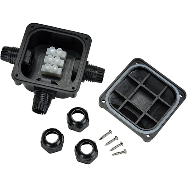 Vattentät avgreningsdosa [5-pack] Kabelmuff, Vattentät anslutningsdosa, Fördelningsdosa, Dosmuff jordkabel Ip68 230v [svart]
