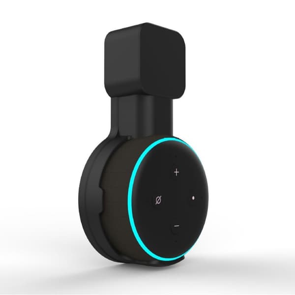 Vægmonteret lydstativ, velegnet til Echo Dot 3 tilbehør, vægmonteret stativ til smarte stikkontakter, sort