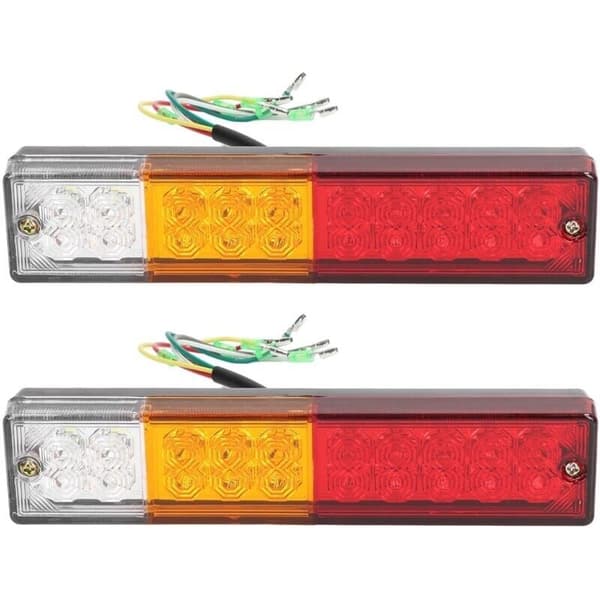 Par rektangulära 20LED-bakljus. 12V. vattentäta. för släpvagn. lastbil. husbil