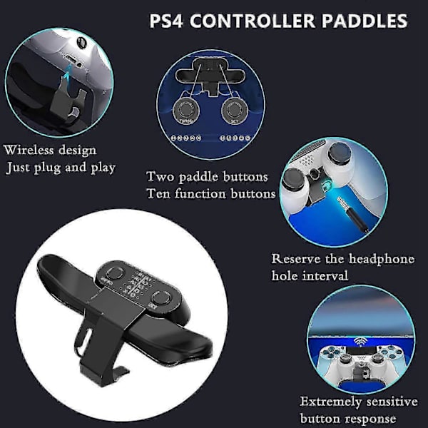 Udskiftningspadler til PS4 Controller Bagknap Tilbehør til Dualshock4 Gamepad Bageste Udvidelse