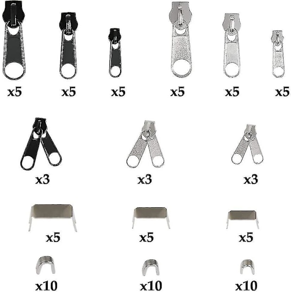 85-delad blixtlåssats, blixtlåssreparationssats, blixtlåssbyten, blixtlåstång