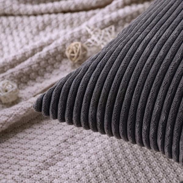 2-pack örngott - Randigt överdrag 40x40 cm - För soffa, säng och bil - Grå