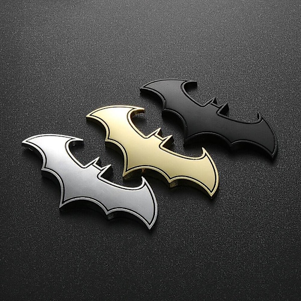 1 kpl Kromattu Metallimerkki Batman 3D Auton Peräluukun Tarra Logo Tarra Tarvikkeet (Hopea)