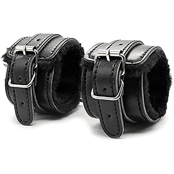 Punk Ny Fluffy Håndjern Armbånd Myk Plussforing Håndjern Armbånd Beinmansjetter Rollespill Treningsbånd Leash Avtakbar For Ho