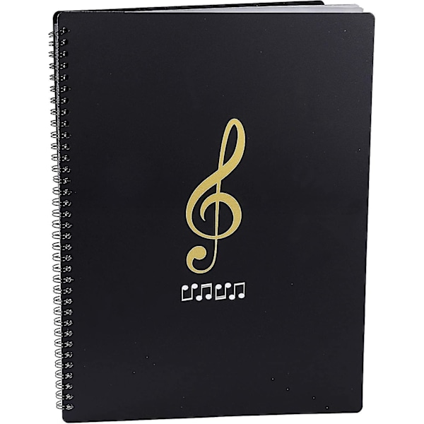 Musikmappe til noder, A4-papir, dokumentmappe, opbevaring, 30 lommer, nøgle