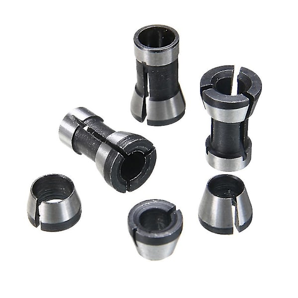 8 st högprecisionsadapterhylsset 6 mm/6,35 mm/8 mm hylschuck gravyr trimningsmaskin router fräsverktyg