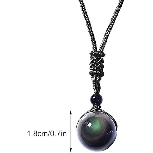 Magnetoterapi Obsidian Halsband - Regnbågs Obsidian Halsband Regnbågs Obsidian Pärla Hänge, Magnetot