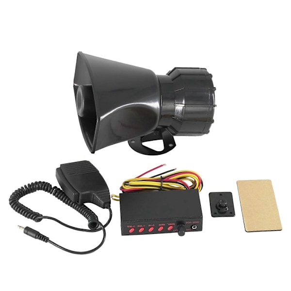 12V Police Siren Speaker 5 Tone Sound Volume Adjustment Vehicle Horn with Mic Loudspeaker Emergency Electronic PA System