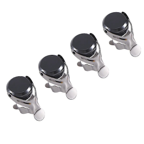 4-pack Sealer Bar Stopper Vinflaskkork Mousserande Vin Champagne Kork Rostfritt Stål Bar Champagne Kork Svart