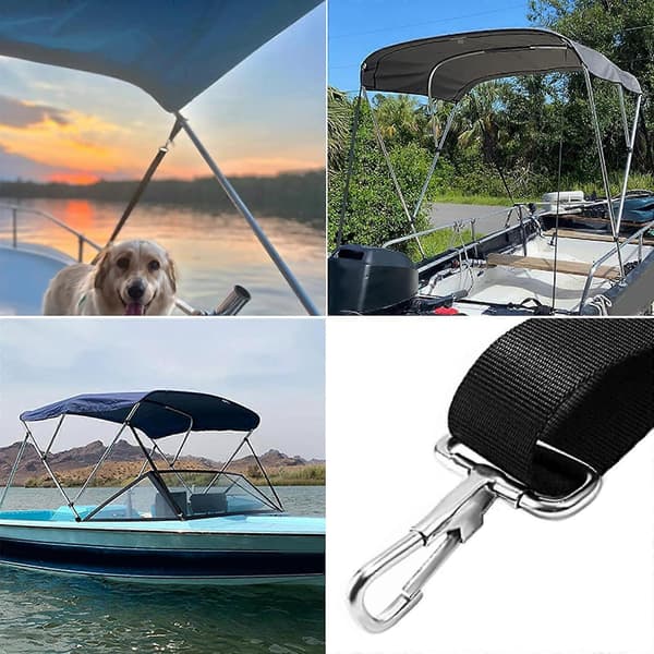 Marine Kaleche Stropper med Rustfrit Stål Snap Loop Bimini Top Hardware Marine Top Stropper Justerbar fra 28-60 tommer