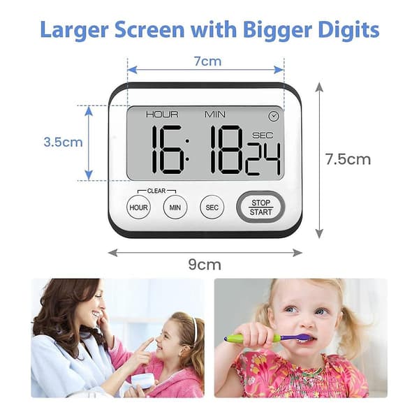 Kök Timer Alarm Klocka Multifunktionell Digital Matlagningstimer Med Lcd-Display Stora Siffror Countdo