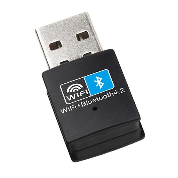 USB Wifi Bluetooth-kompatibel Adapter V4.2 Trådløst Nettverkskort Wifi Antenne Sender PC Lan Int