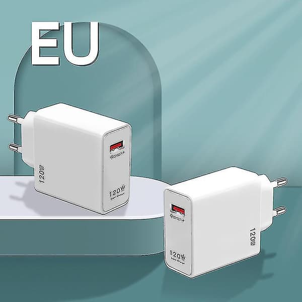 120W Hurtig Opladning USB Oplader Strømadapter Til iPhone Xiaomi Samsung