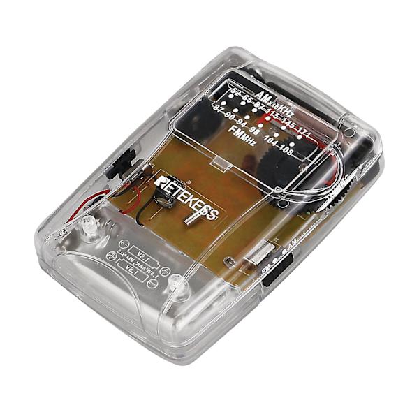 Retekess Tr624 Transparent Bärbar Radio Am / Fm Pointer Tuning Mini Fickradio Med Hörlurar Nr.323869