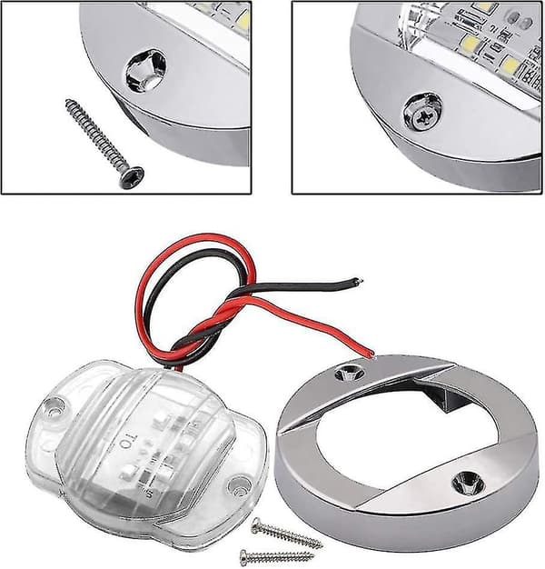 4-pak LED Bådslys - 12V Rundt Marine Lampe til Båddæk (Blå)