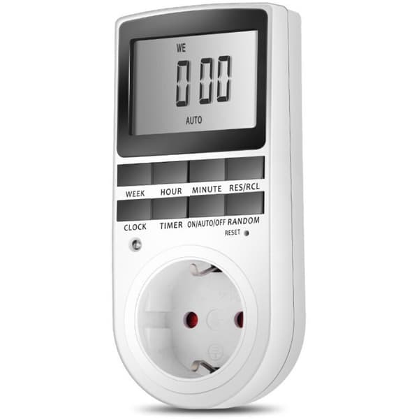 Programmerbar digital kontakt med veckotimer, LCD-skärm, energibesparande (1-pack)