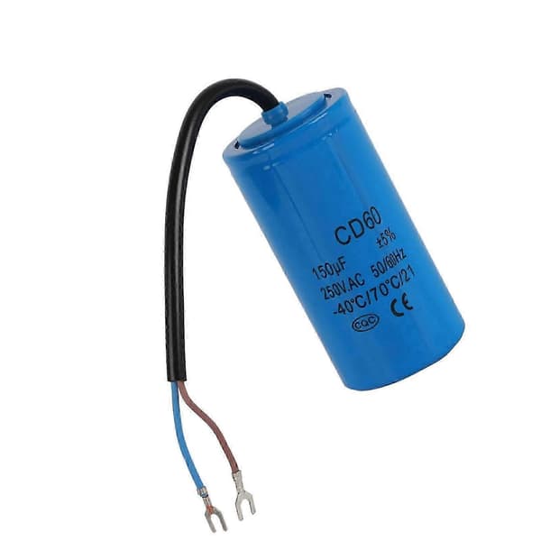 Driftkondensator 150uF 250V AC 50/60Hz med tråd för motorluftkompressor