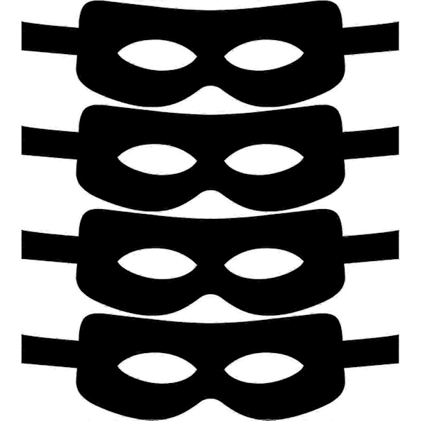 2025 Nye Modeller 4 Pak Cosplay Bandit Maske Halv Maske med Bindebånd til Halloween Temafest Cosplay Kostume Tilbehør