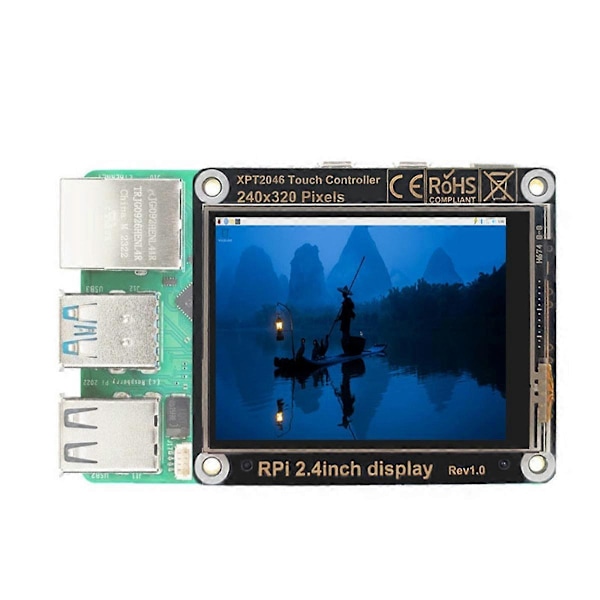 För Raspberry Pi 2.4 tums IPS LCD-skärm Touch Sreen Inbyggd Högtalare Ljud (Ljud Ej för Pi5 Men W